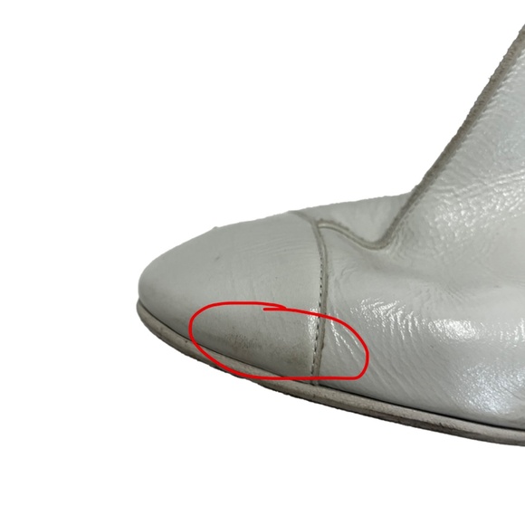 CHANEL 2020C White Leather CC Heeled Block Sock Boot sz 6/36 - Picture 16 of 16